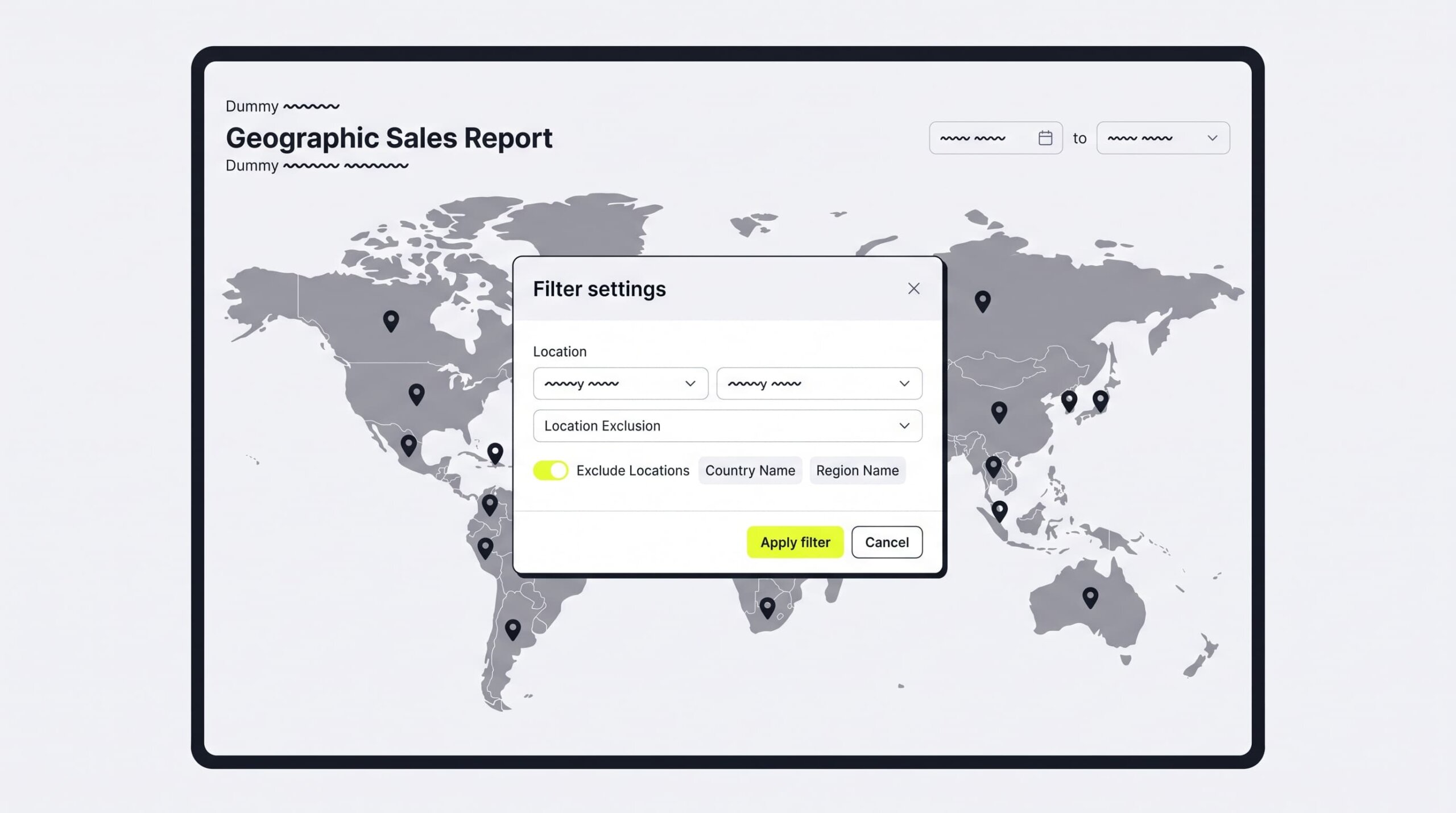 Shopify analytics interface applying a session city exclusion filter for Council Bluffs Iowa