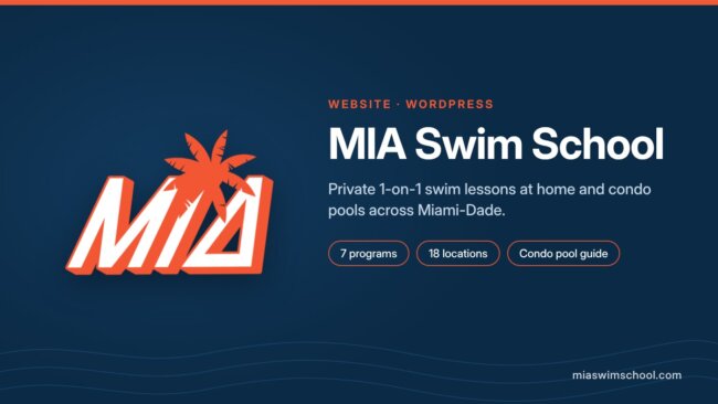 MIA Swim School — Private Swim Lessons Website